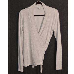 Athleta Women's Medium White Shawl Wrap Sweater Cozy Yoga Top